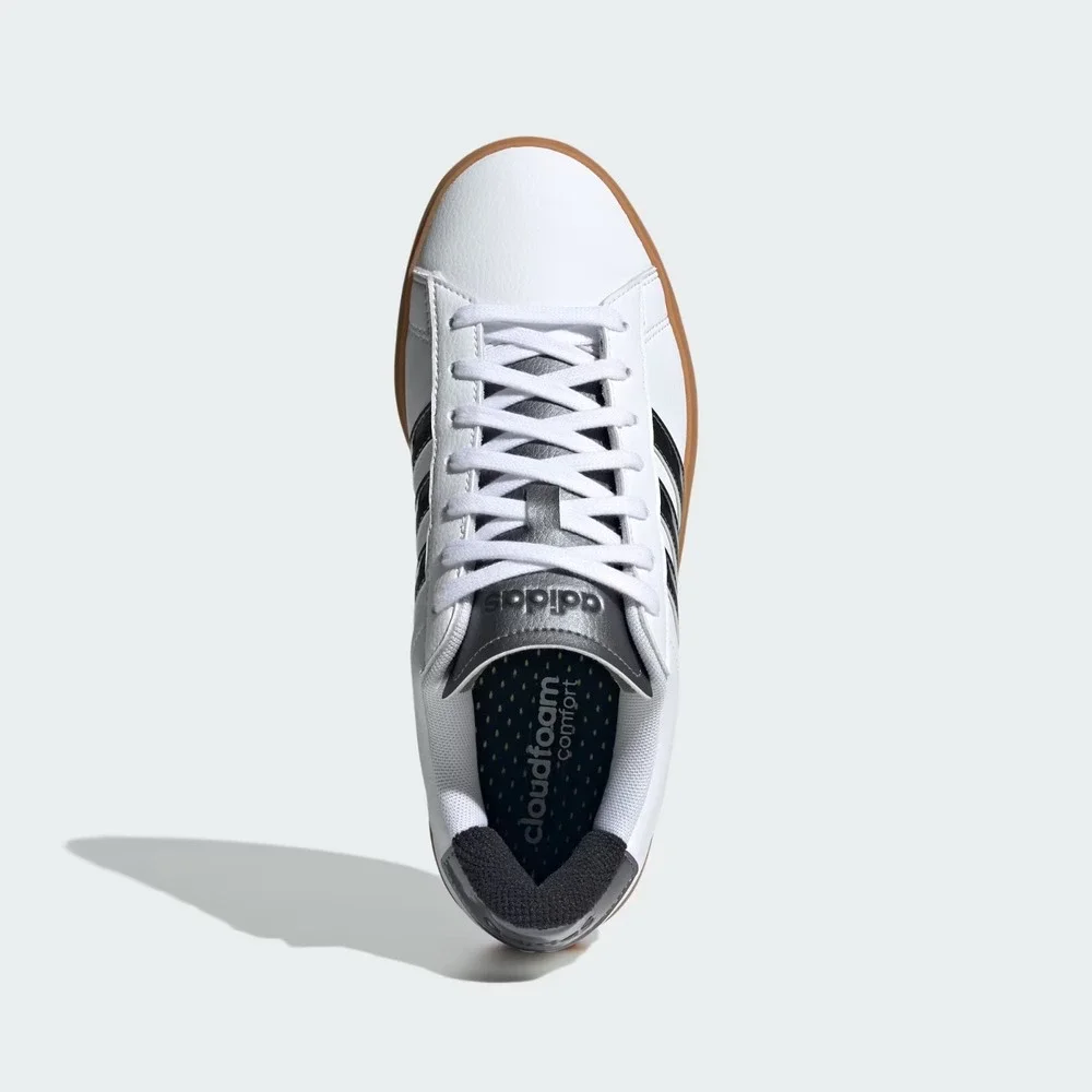 Adidas Grand Court 2.0 White/Black Gum Sole JH8683 Women's Size 8.5